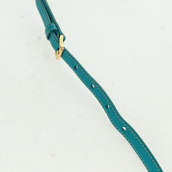 PRADA Shoulder Bag Safiano leather Turquoise Blue Gold Auth 159879SAV - Picture 8 of 16